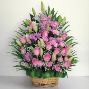 Pink Flowers Basket Delivery in Sharjah/Ajman