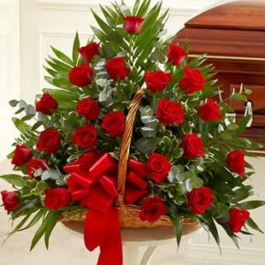 Echo 24 Red Roses Basket Delivery in Sharjah