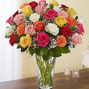 36 mix roses vase