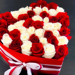 35 Roses in Heart Shape Box
