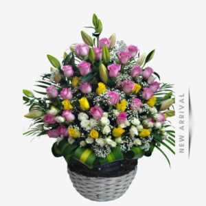 mix flowers big basket