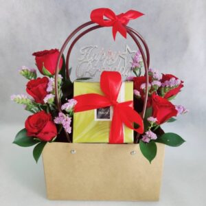 Roses and Patchi Birthday Gift Bag