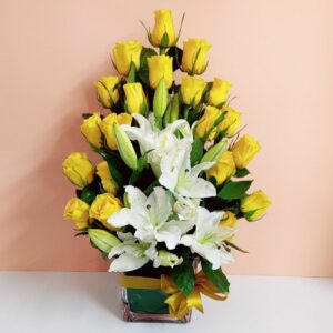 Yellow White Flowers in Vase