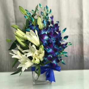 White Blue Flowers Gift Delivery for Baby Boy Sharjah