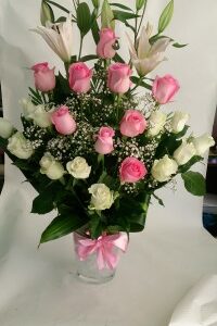 pink white flowers
