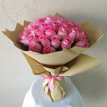 21 pink roses bouquet