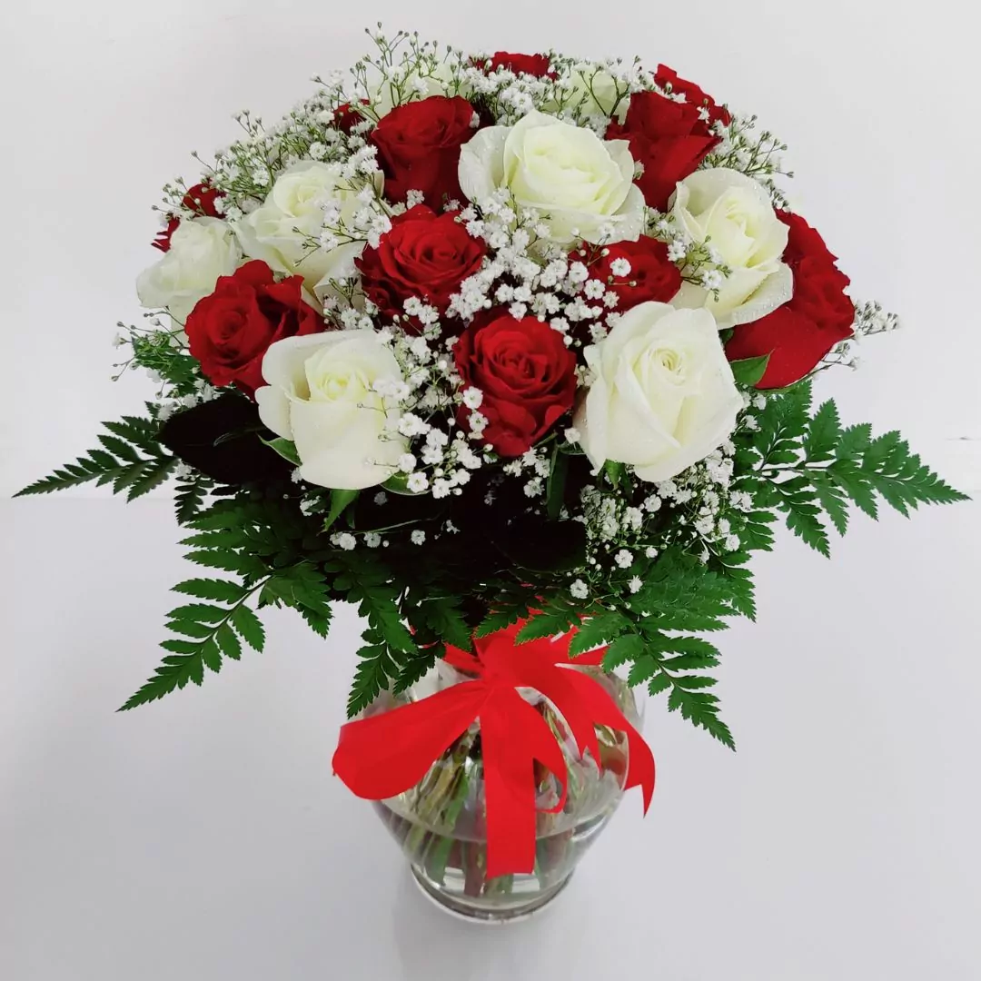 Birthday Rose Vase and Patchi Combo to Sharjah Online Delivery