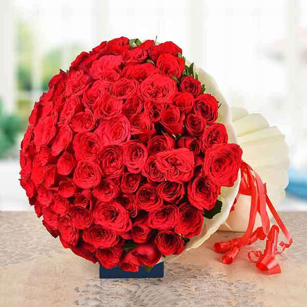 100 Red Roses Bouquet Special Delivery in Sharjah on Same Day