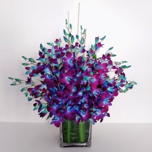 blue orchid vase as baby boy gift