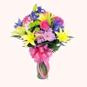mixed flowers vase delivery in Dubai