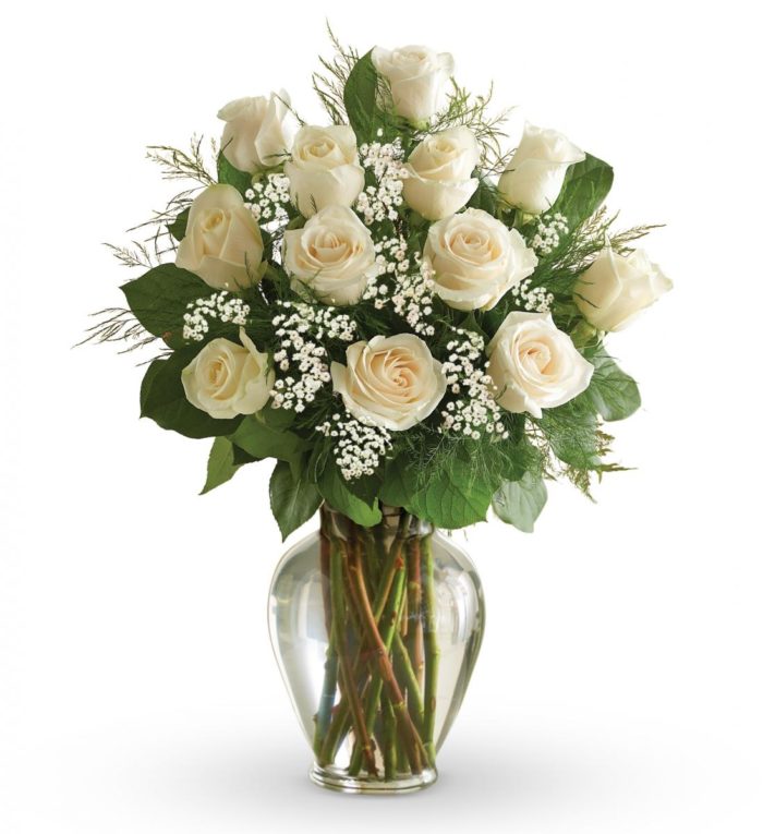 white roses vase for same day delivery in sharjah