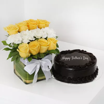 Fathers Day Flowers Cake