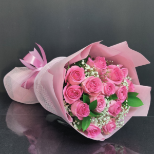 15 pink roses bouquet DELIVERY IN SHARJAH