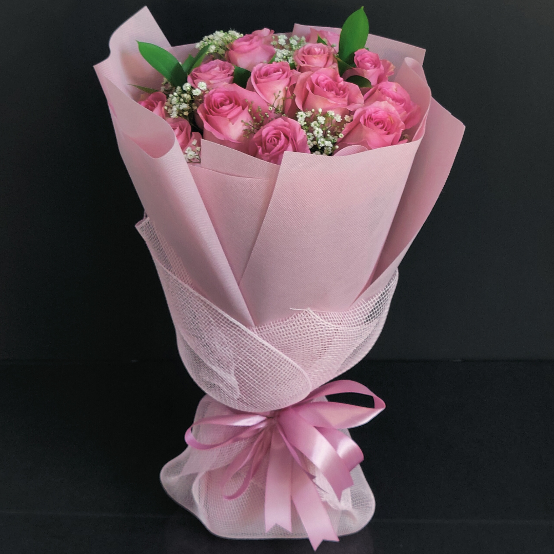 30 pink roses bouquet