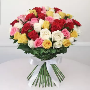 50 mixed roses bouquet