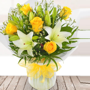 yellow white flowers bouquet delivery