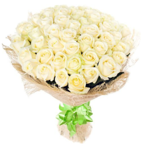 61 White Roses Bouquet