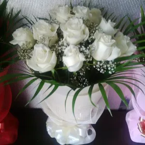 12 white roses valentine