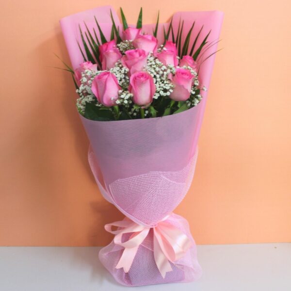 12 Pink Roses Valentine