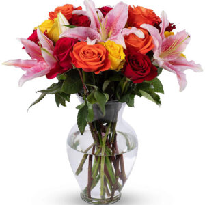 Roses and Lilies vase