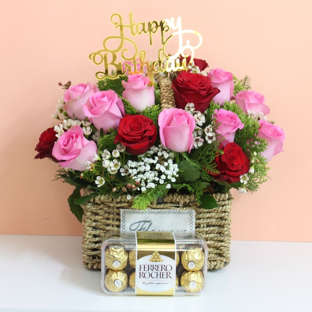 birthday flowers and chocolates