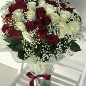 red white roses